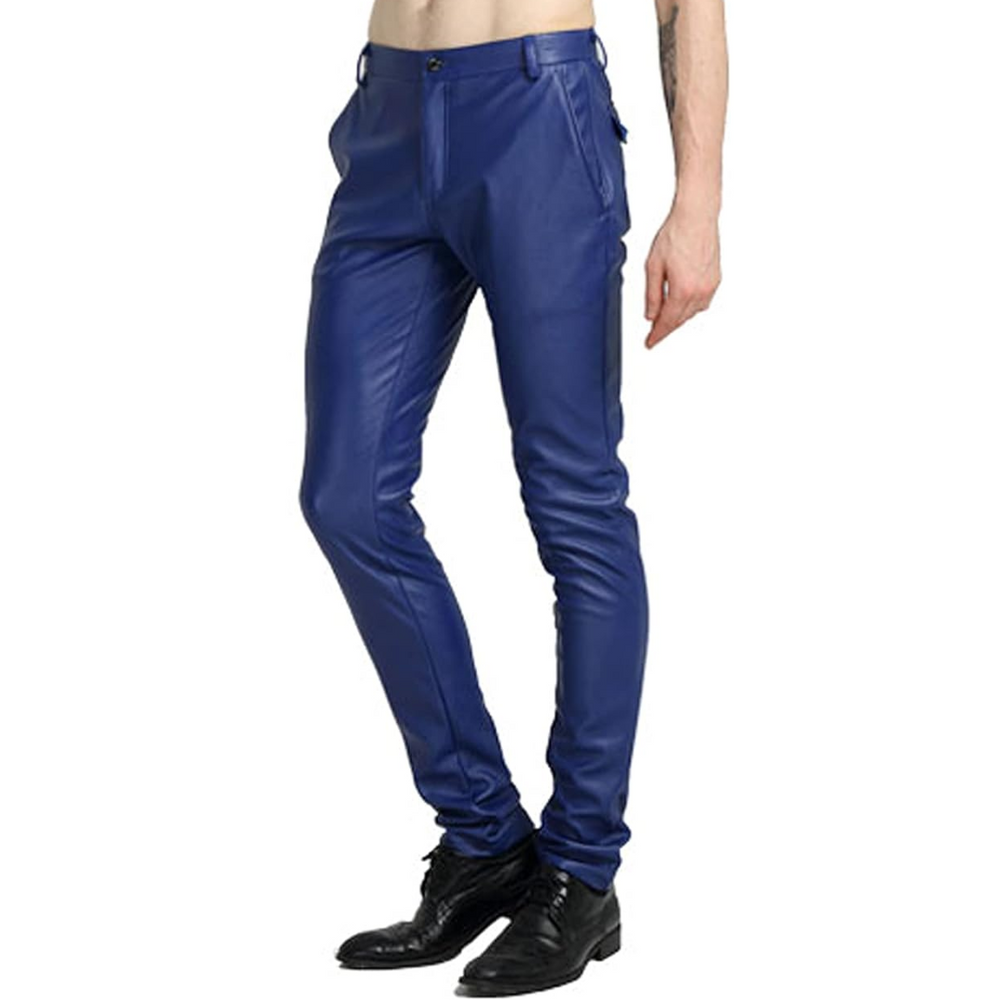 Men's Victor Tapered Faux Leather Biker Trousers - Stylish & Comfortable Motorcycle Pants