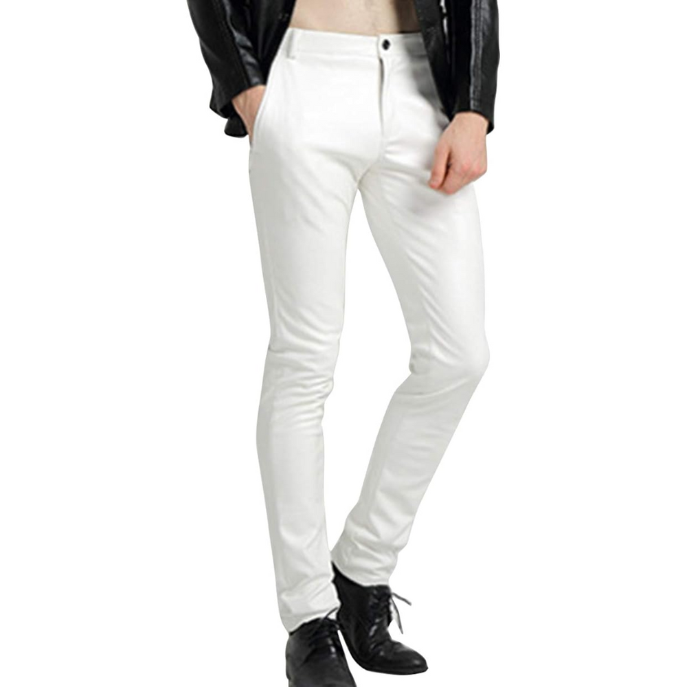 Men's Victor Tapered Faux Leather Biker Trousers - Stylish & Comfortable Motorcycle Pants