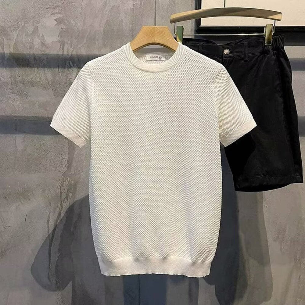 Benjamin | Men's Textured Knit Crewneck Sweater Relaxed Fit