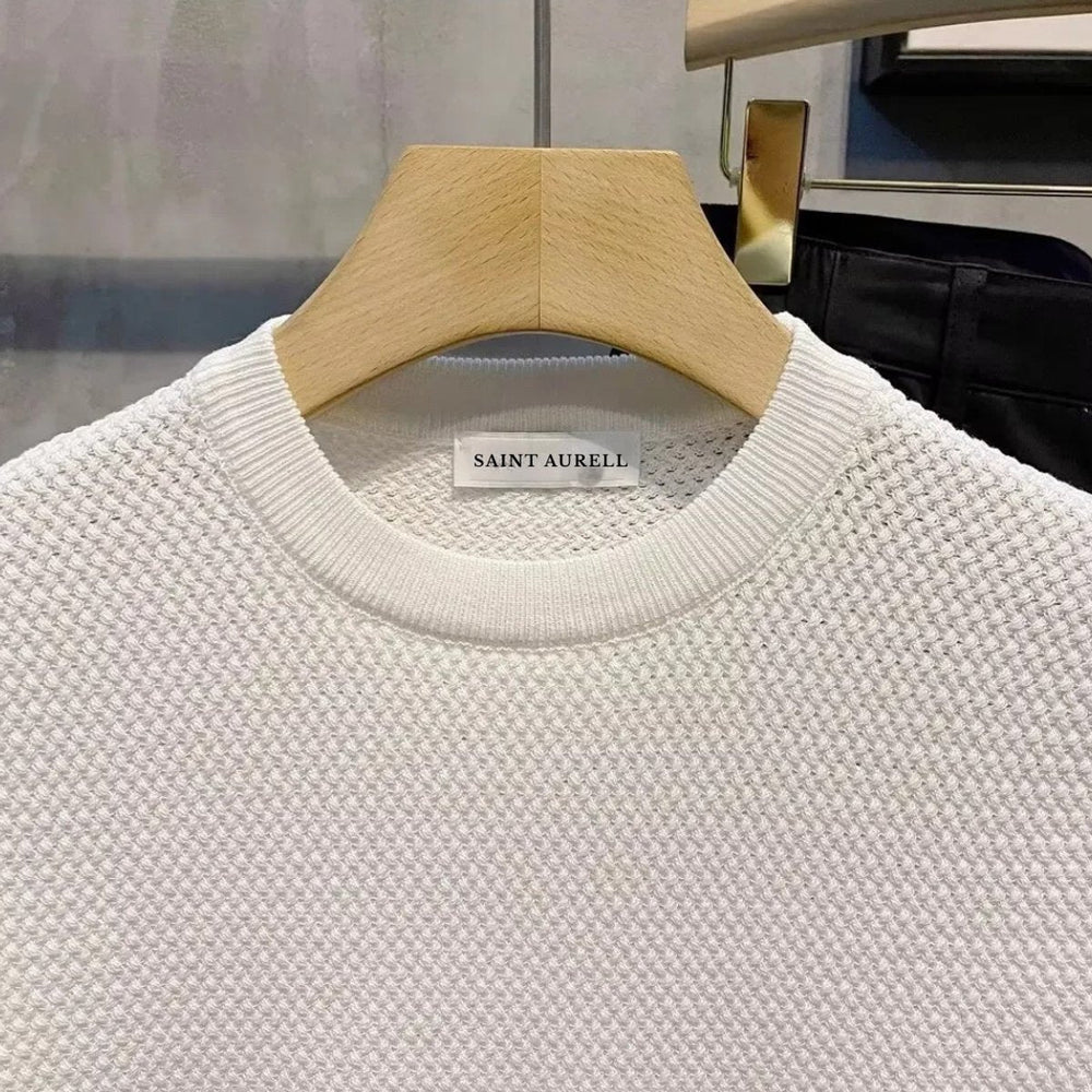 Benjamin | Men's Textured Knit Crewneck Sweater Relaxed Fit