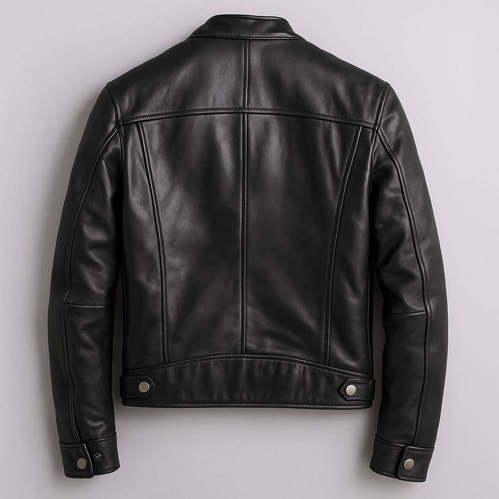 Ethan | Men's Vintage Biker Leather Jacket Full-Zip Moto Style
