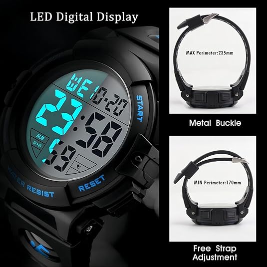 Men's Martin Waterproof Digital Sports Watch – Durable, Stylish & Multi-Function for Active Lifestyles