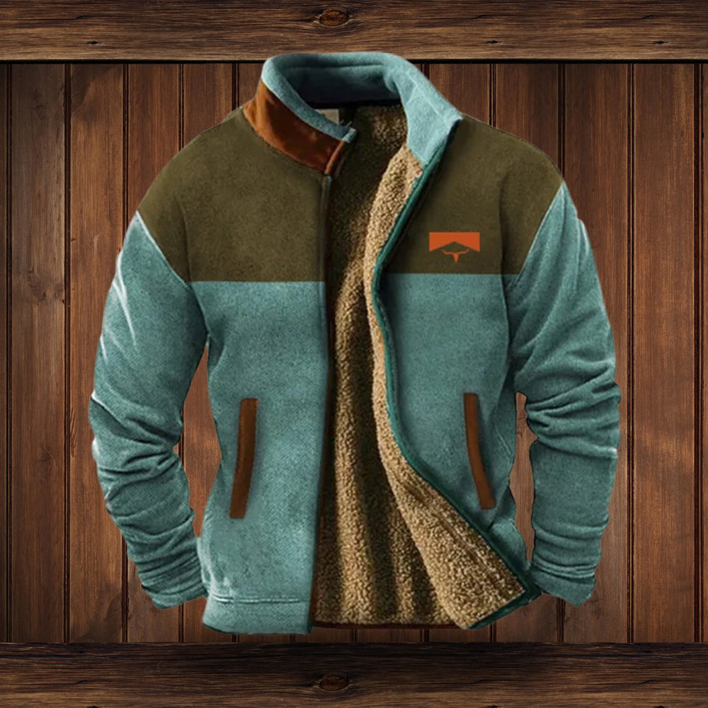 Alexander | Men's Western Sherpa-Lined Full-Zip Fleece Bomber Jacket