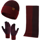 Victor Men's Winter Beanie and Gloves Set - Warm Knit Hat and Touchscreen Gloves for Cold Weather