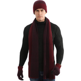 Victor Men's Winter Beanie and Gloves Set - Warm Knit Hat and Touchscreen Gloves for Cold Weather