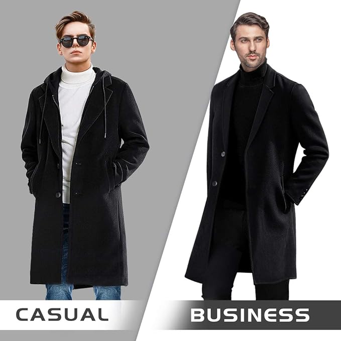 Men's Wool Blend Winter Trench Coat - Stylish & Warm Liam Collection