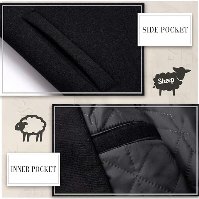 Men's Wool Blend Winter Trench Coat - Stylish & Warm Liam Collection