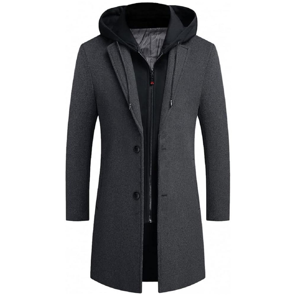 Men's Wool Blend Winter Trench Coat - Stylish & Warm Liam Collection