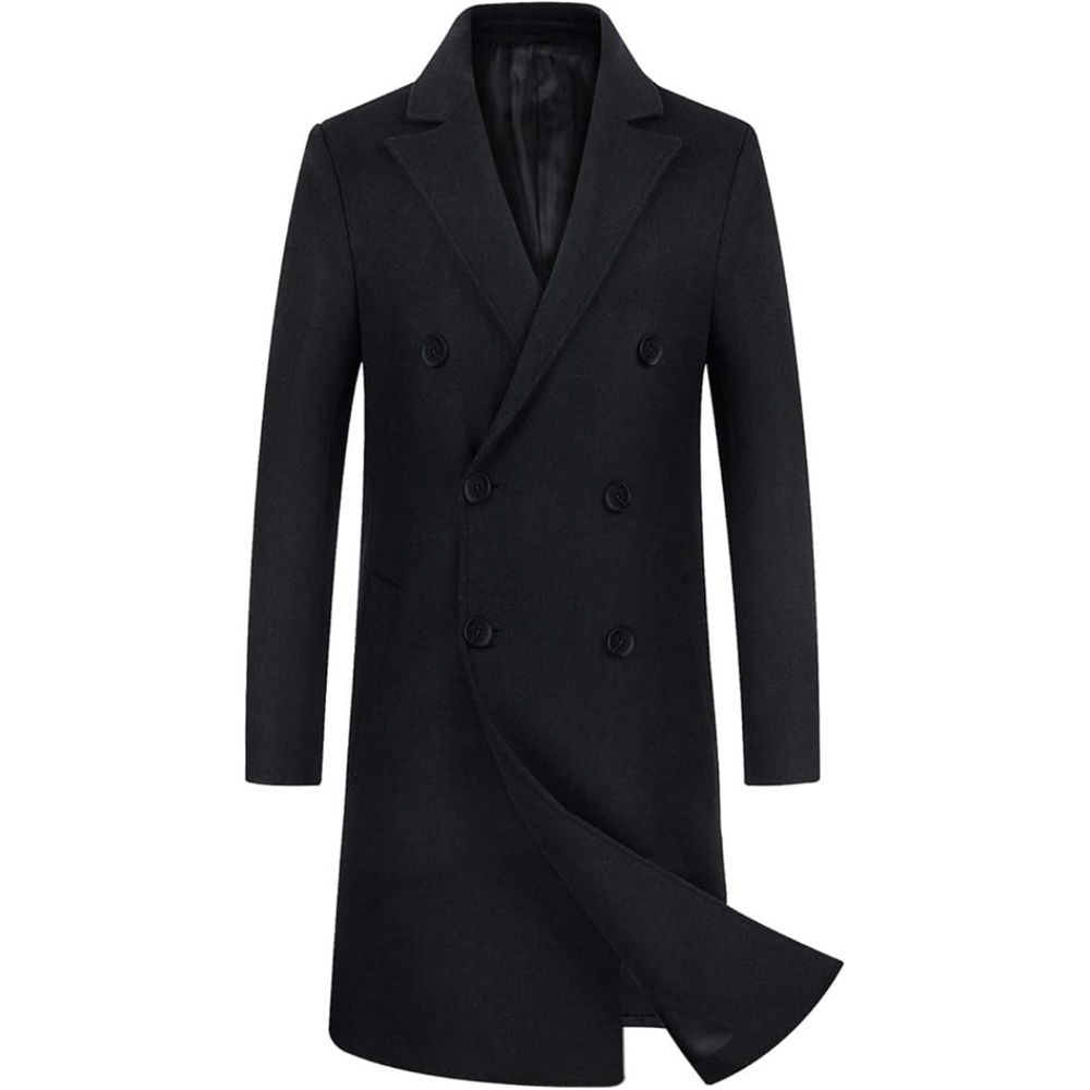 Pedro Men's Wool Blend Trench Coat - Stylish & Warm Overcoat for Fall & Winter