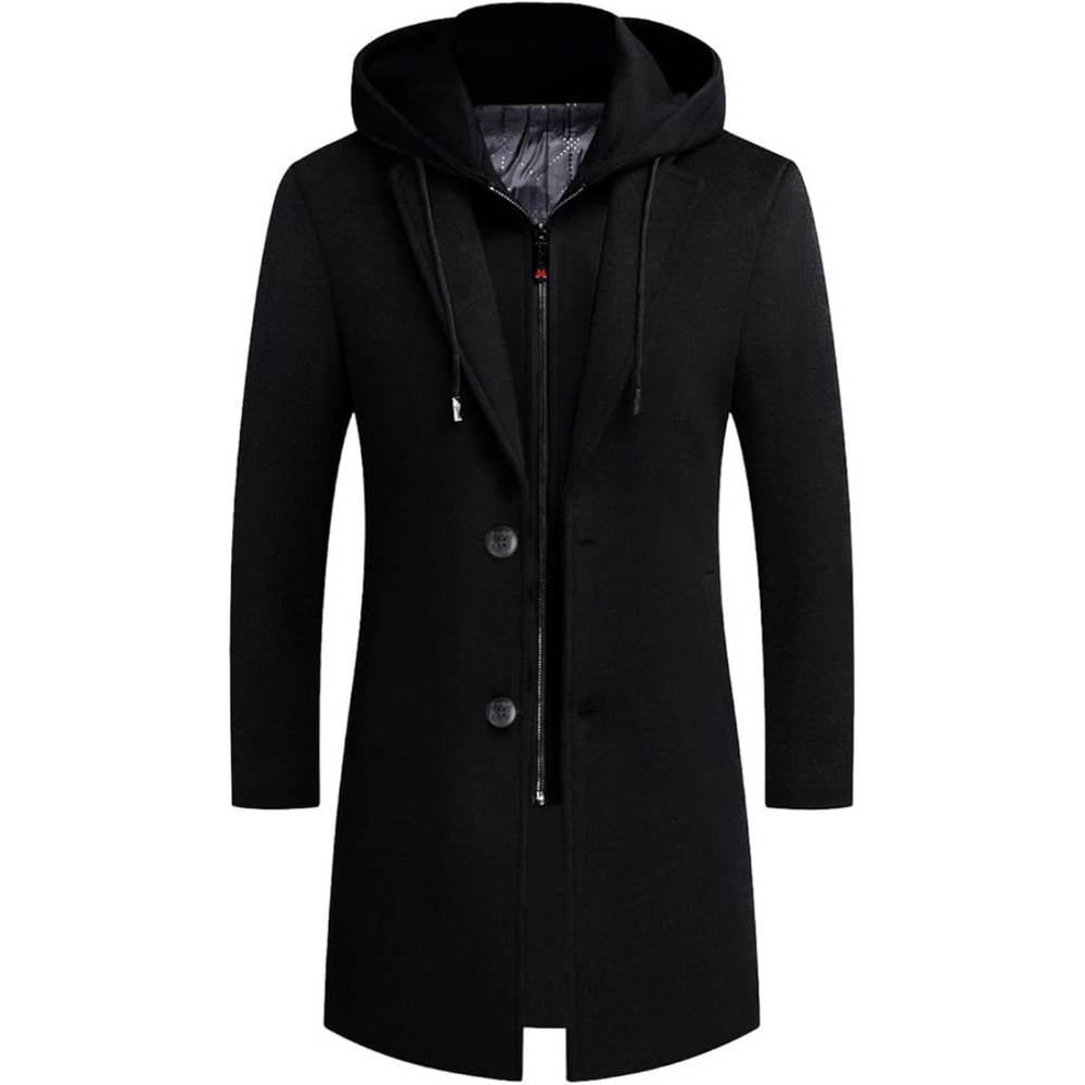 Pedro Men's Wool Blend Trench Coat - Stylish & Warm Overcoat for Fall & Winter