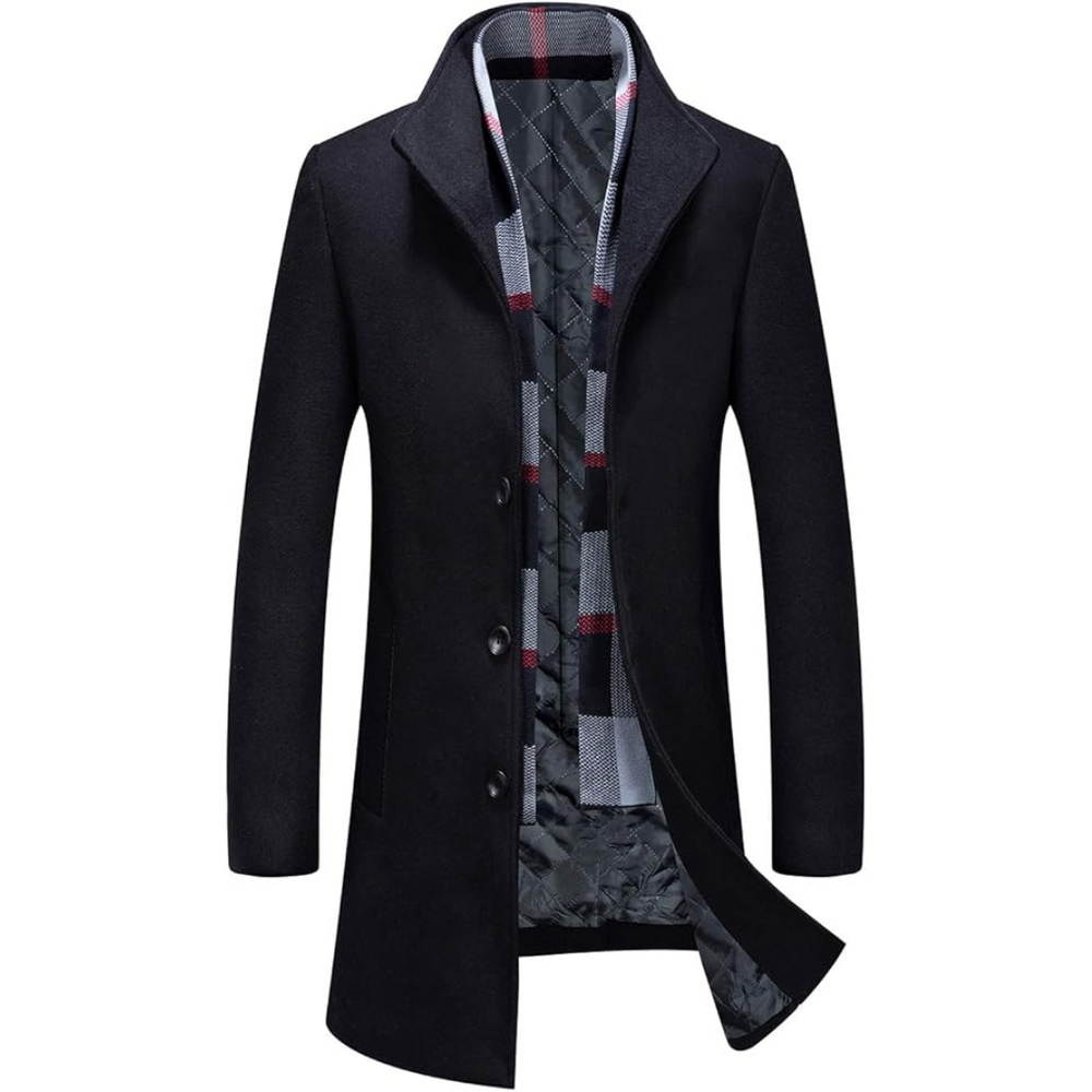 Pedro Men's Wool Blend Trench Coat - Stylish & Warm Overcoat for Fall & Winter
