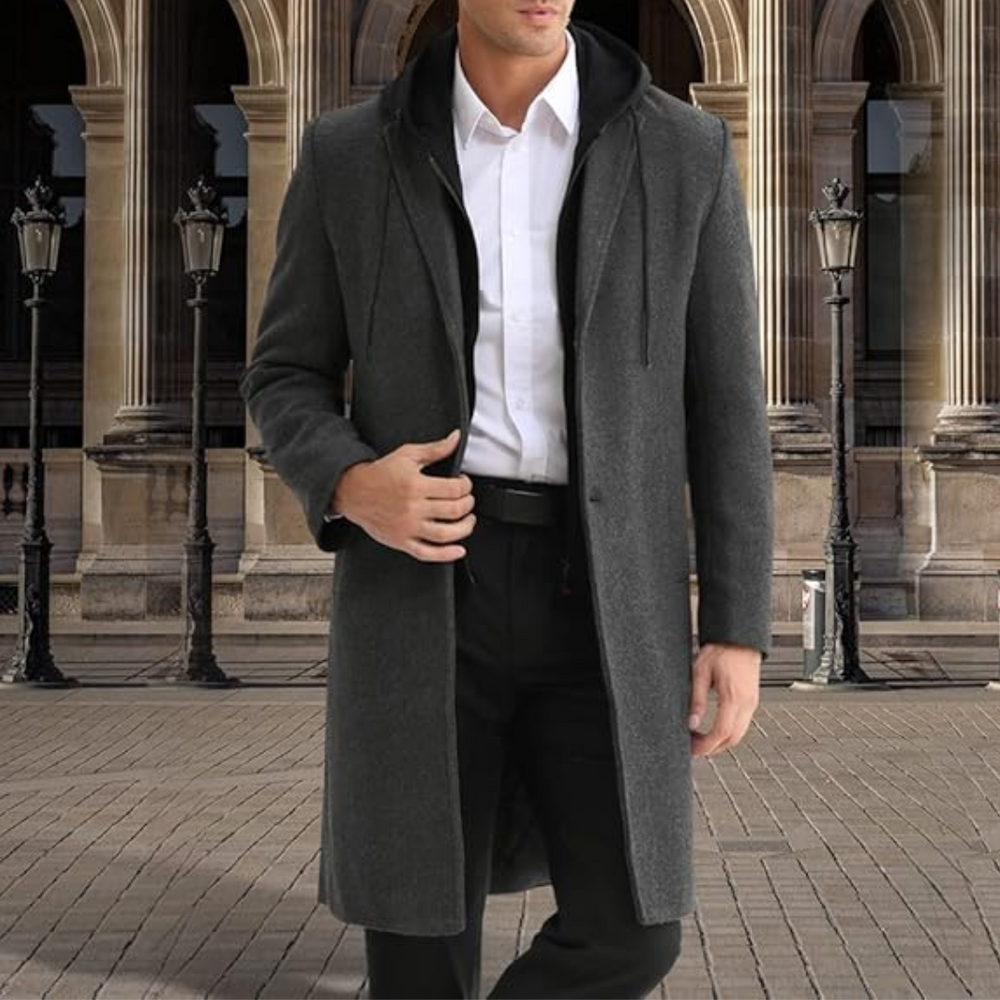 Pedro Men's Wool Blend Trench Coat - Stylish & Warm Overcoat for Fall & Winter