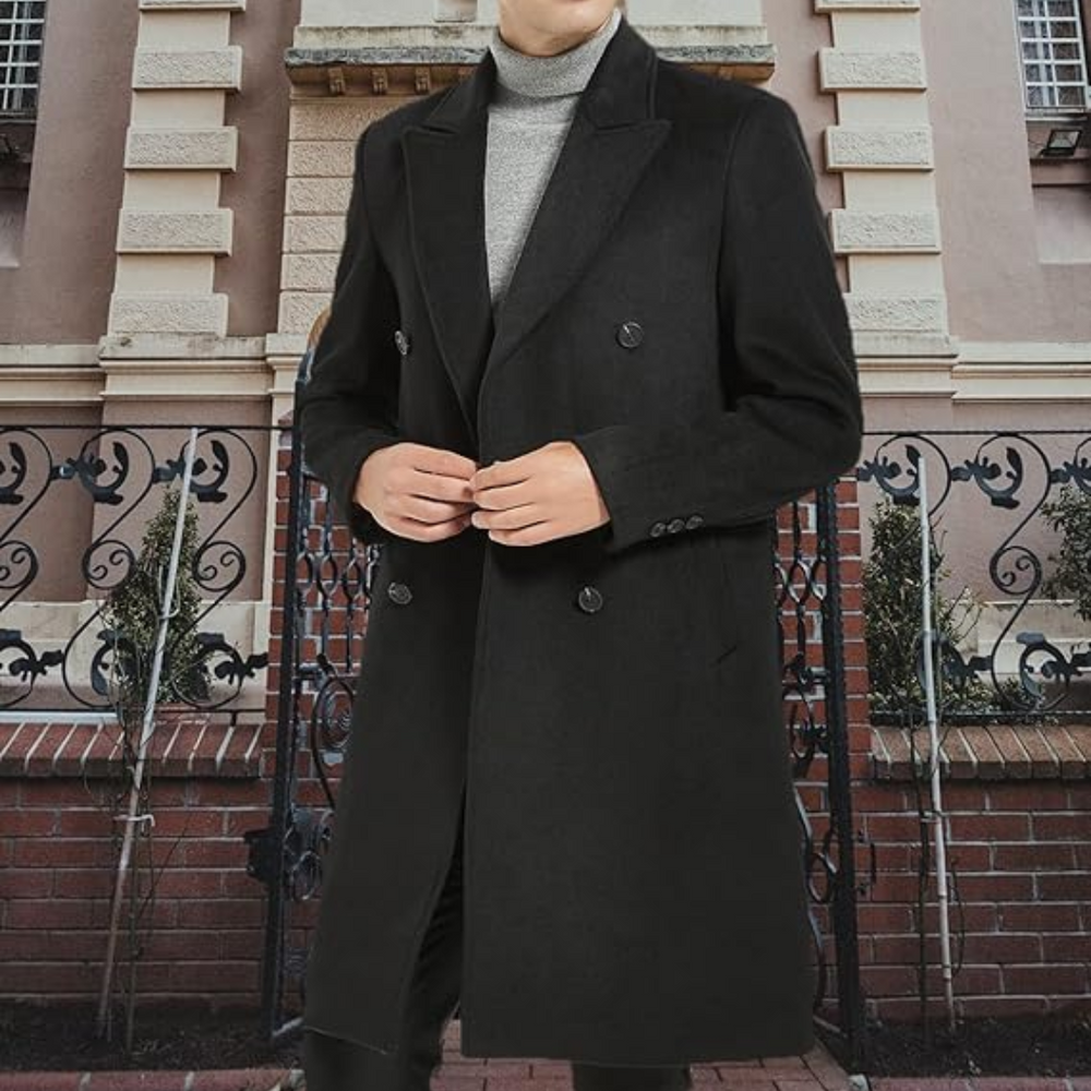 Pedro Men's Wool Blend Trench Coat - Stylish & Warm Overcoat for Fall & Winter