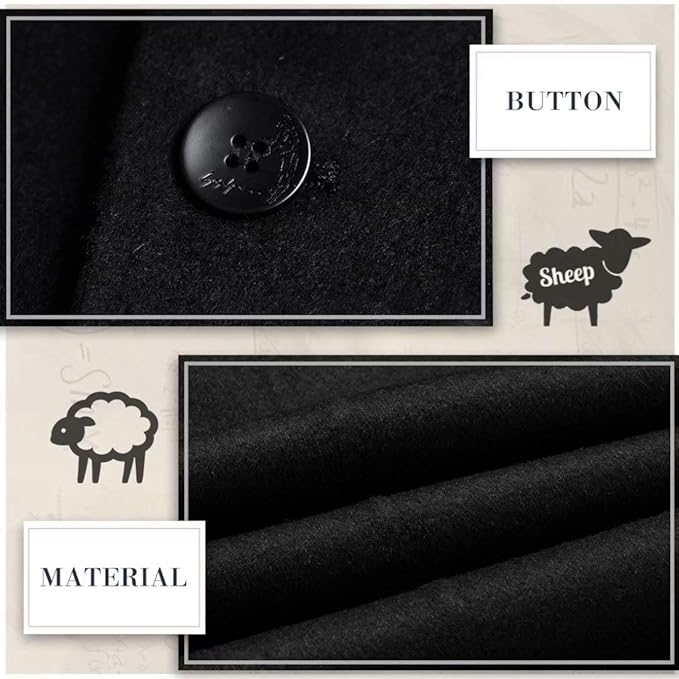 Pedro Men's Wool Blend Trench Coat - Stylish & Warm Overcoat for Fall & Winter