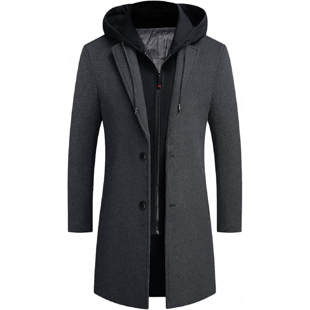 Pedro Men's Wool Blend Trench Coat - Stylish & Warm Overcoat for Fall & Winter