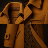 William | Men's Wool Coat Double-Collar Quilted-Lined Overcoat
