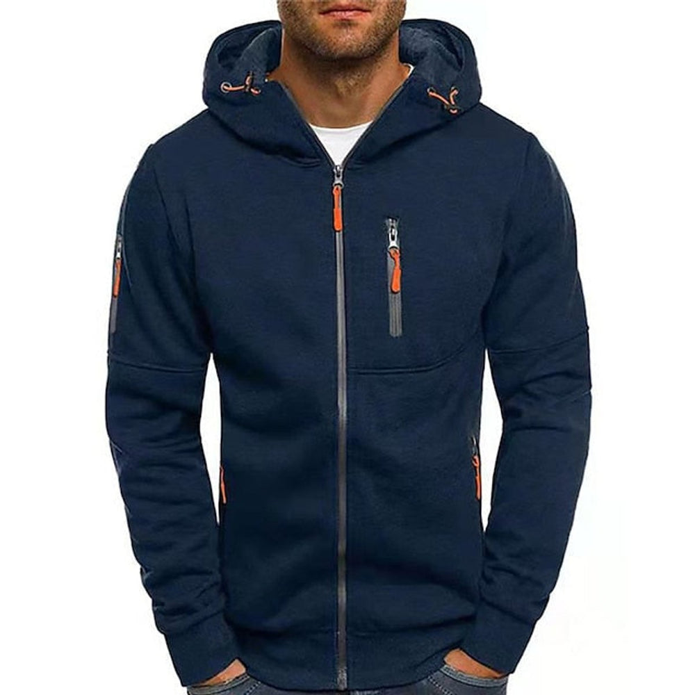 Benjamin | Men's Zip-Up Hooded Knit Sweater Fleece Pullover Hoodie
