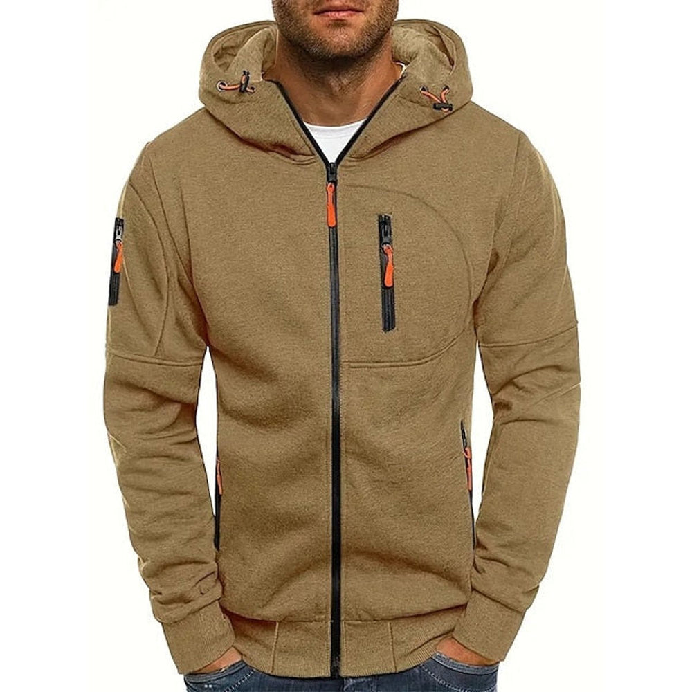 Benjamin | Men's Zip-Up Hooded Knit Sweater Fleece Pullover Hoodie