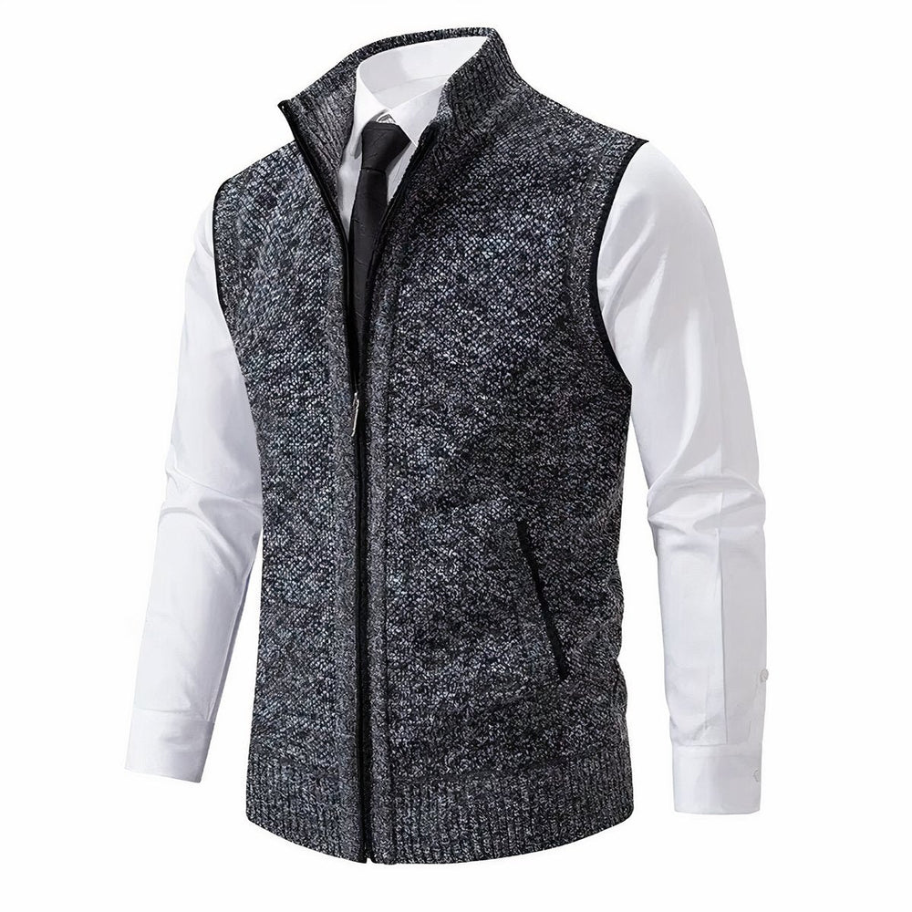 Matthew | Men's Zip-Up Sleeveless Knit Cardigan Sweater Vest
