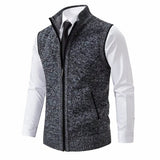Matthew | Men's Zip-Up Sleeveless Knit Cardigan Sweater Vest