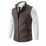 Matthew | Men's Zip-Up Sleeveless Knit Cardigan Sweater Vest