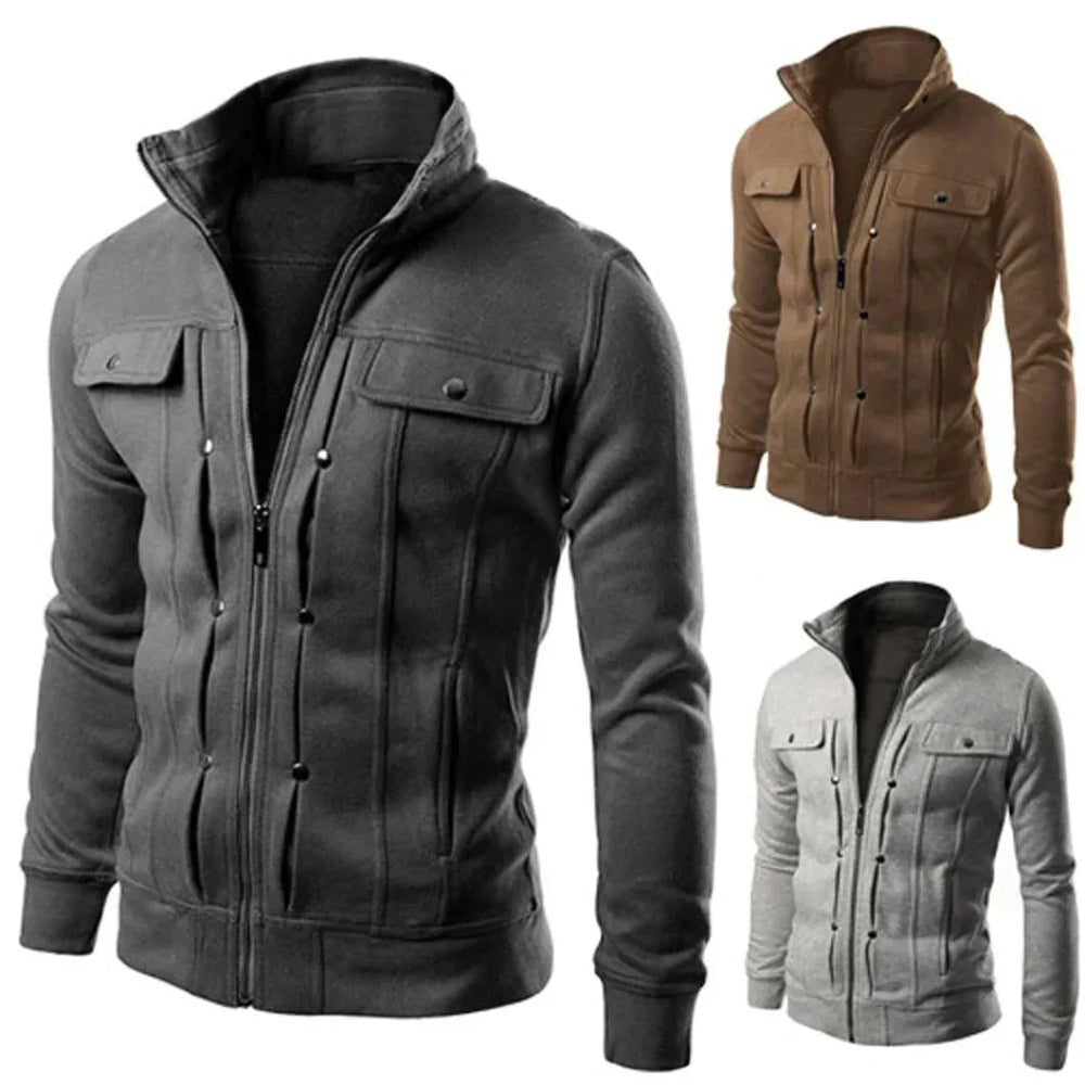 Men's Zip-Up Stand Collar Jacket - Carlo