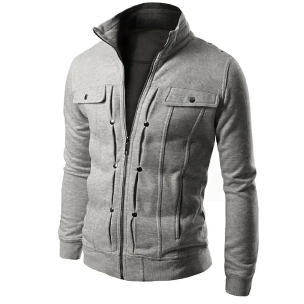 Men's Zip-Up Stand Collar Jacket - Carlo