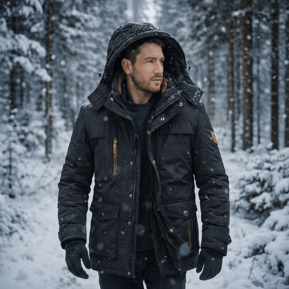 Winter Coat Mens Hooded Insulated Outdoor Jacket