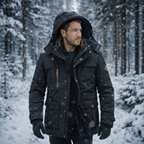 Winter Coat Mens Hooded Insulated Outdoor Jacket