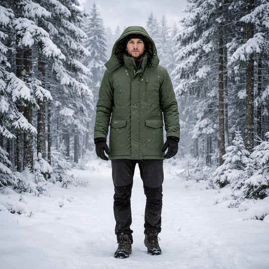 Men's Winter Coat – Hooded, Insulated & Wind-Resistant Outdoor Jacket