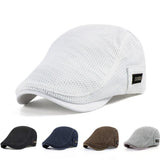 Men's Mesh Flat Cap – Breathable Cotton, Adjustable Fit & Ventilated Crown