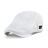 Men's Mesh Flat Cap – Breathable Cotton, Adjustable Fit & Ventilated Crown