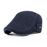 Men's Mesh Flat Cap – Breathable Cotton, Adjustable Fit & Ventilated Crown