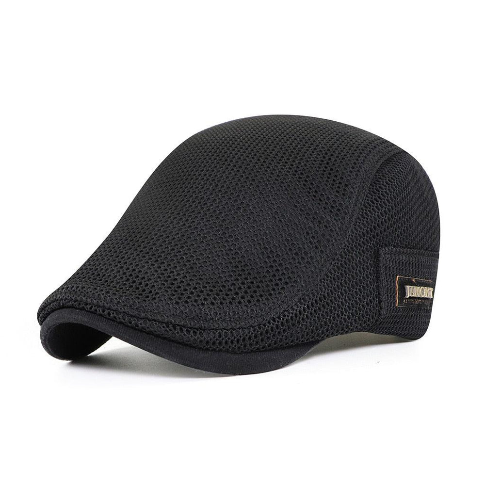 Men's Mesh Flat Cap – Breathable Cotton, Adjustable Fit & Ventilated Crown