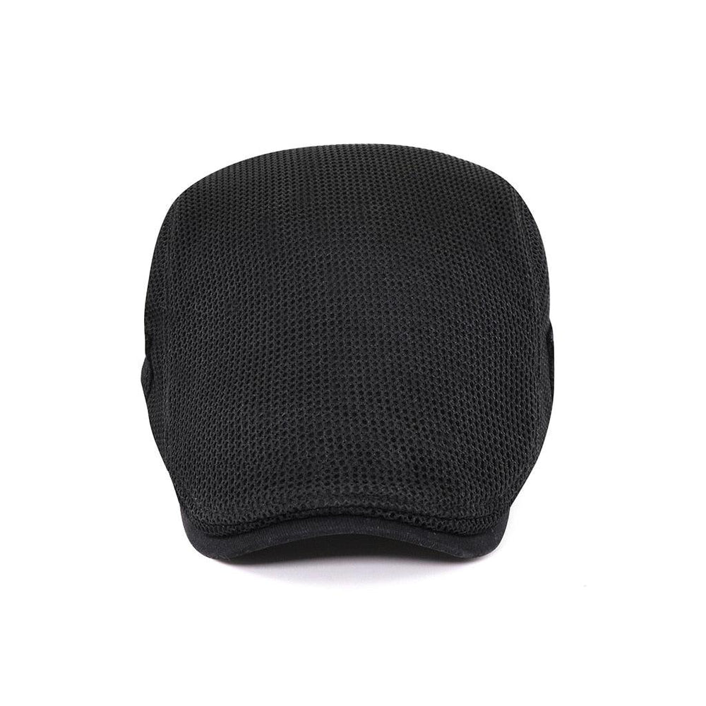 Men's Mesh Flat Cap – Breathable Cotton, Adjustable Fit & Ventilated Crown