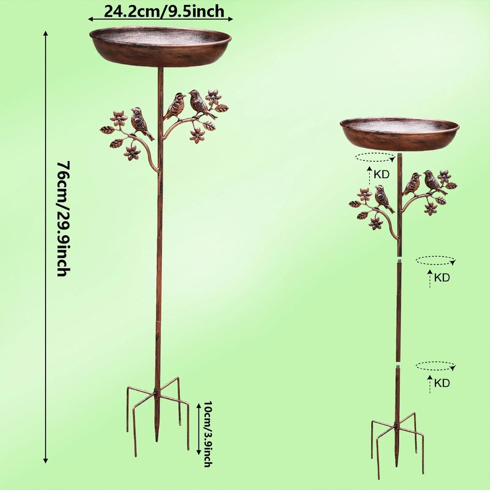 Metal Bird Bath – Freestanding Stand, Garden Decor & Wild Bird Care