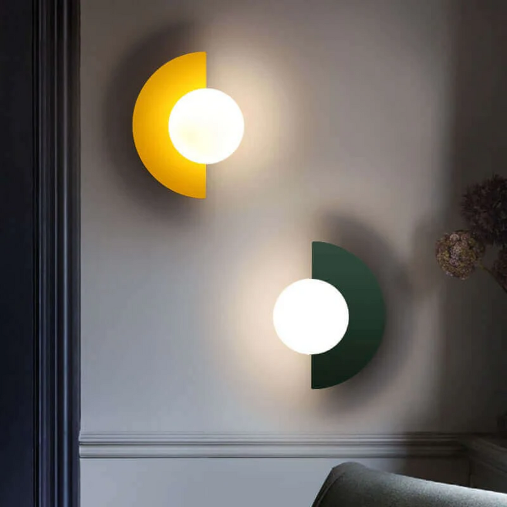 Modern Luna Metal Half Moon Wall Lamp - Stylish LED Lighting for Home Decor