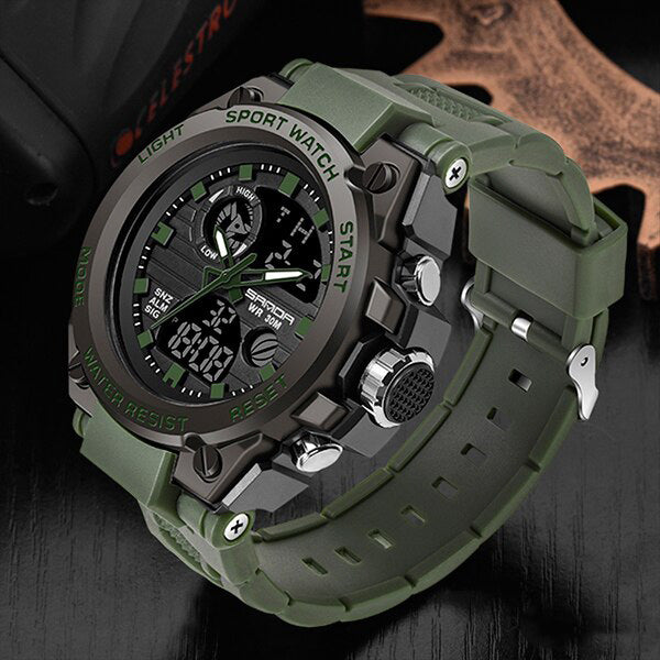 Durable Military Men's Watch - Tactical Waterproof Timepiece with Luminous Dial & Adjustable Strap