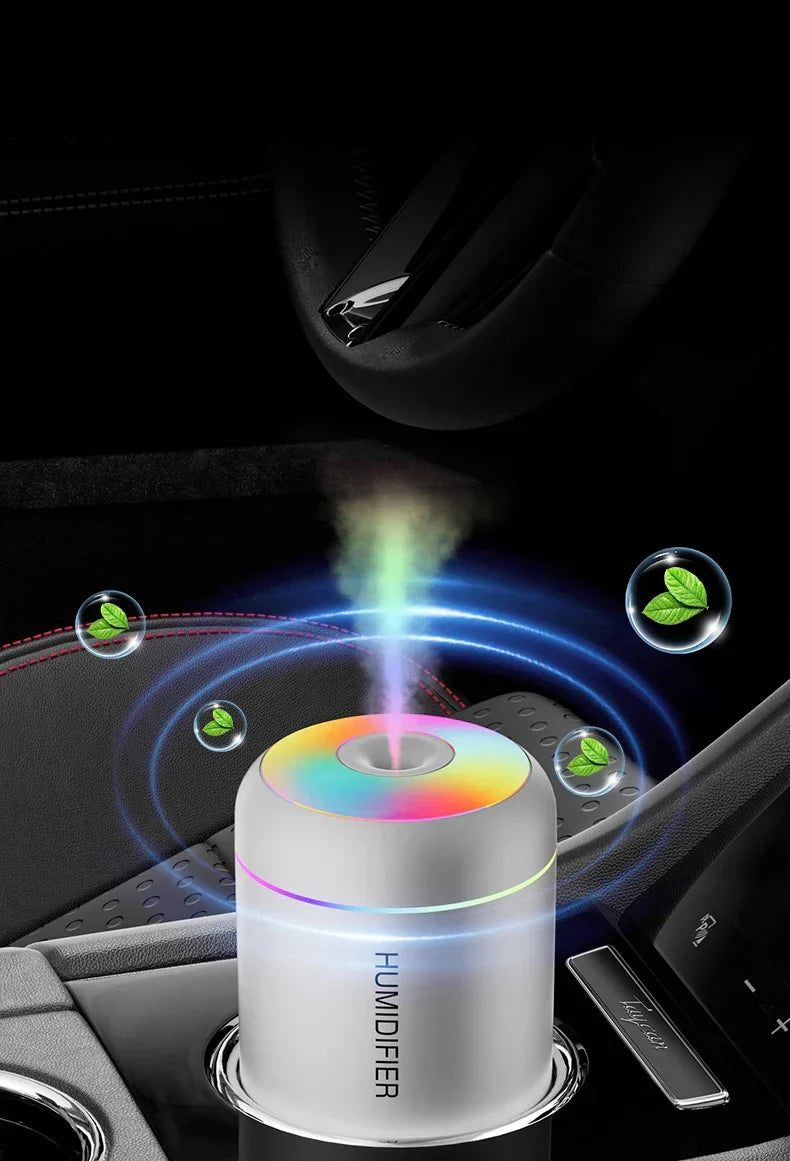 Portable Mini Air Humidifier with Aromatherapy - USB Powered, Ideal for Car & Bedroom Use