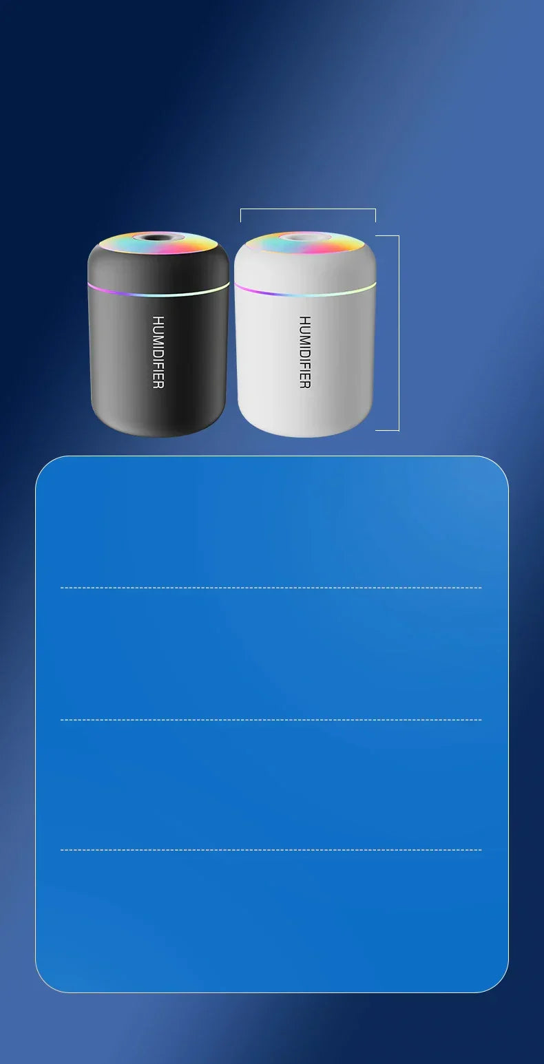 Portable Mini Air Humidifier with Aromatherapy - USB Powered, Ideal for Car & Bedroom Use