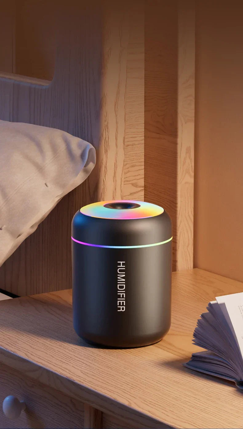 Portable Mini Air Humidifier with Aromatherapy - USB Powered, Ideal for Car & Bedroom Use