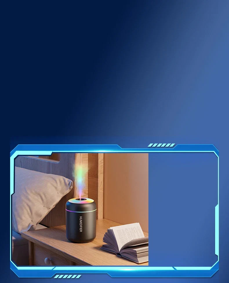 Portable Mini Air Humidifier with Aromatherapy - USB Powered, Ideal for Car & Bedroom Use