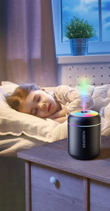 Portable Mini Air Humidifier with Aromatherapy - USB Powered, Ideal for Car & Bedroom Use
