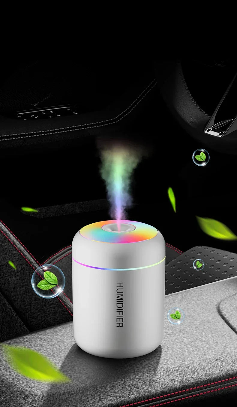 Portable Mini Air Humidifier with Aromatherapy - USB Powered, Ideal for Car & Bedroom Use