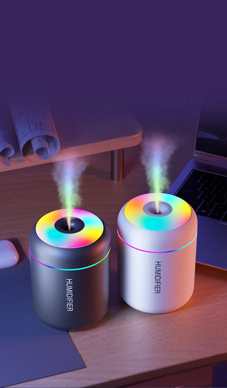 Portable Mini Air Humidifier with Aromatherapy - USB Powered, Ideal for Car & Bedroom Use
