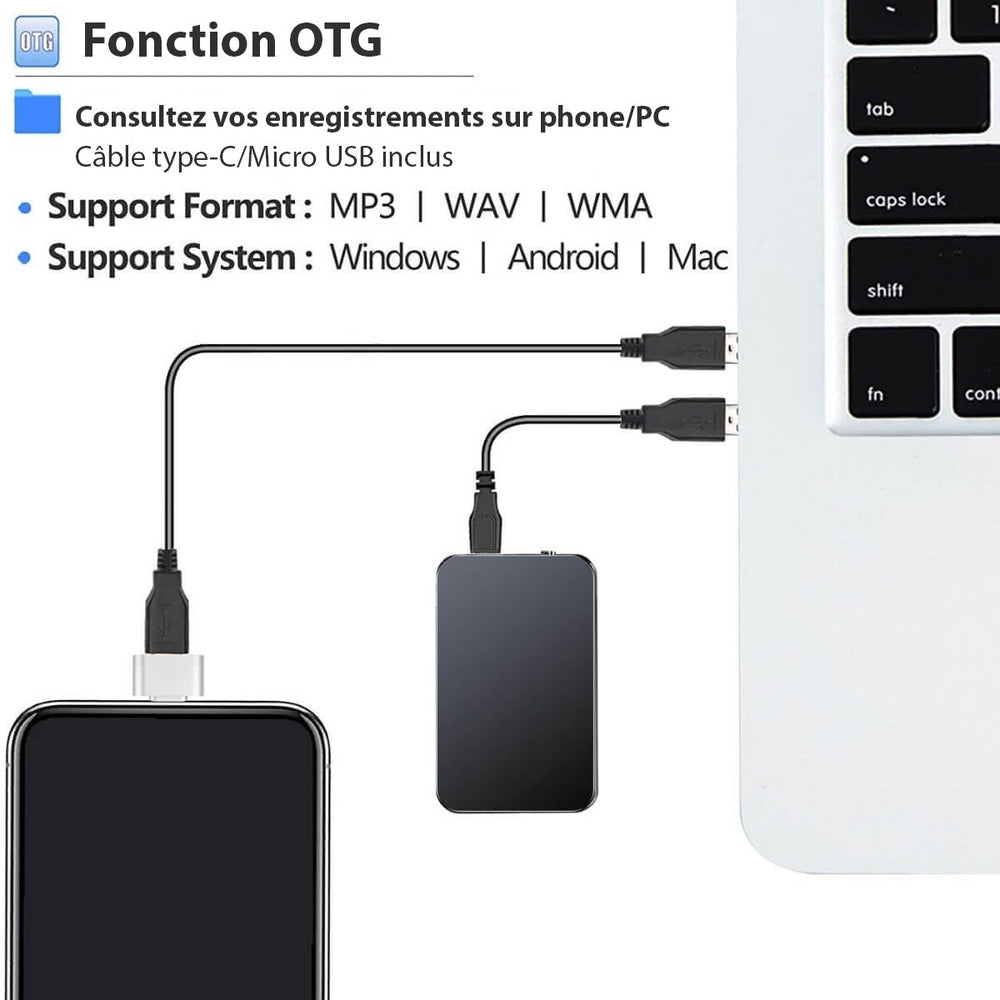 Ultra-Slim Micro Voice Recorder – Discreet Audio Capture Device for Meetings, Lectures & Interviews