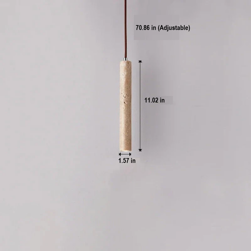 Minimalist Wabi-Sabi LED Chandelier in Travertine - LumoLine Modern Lighting Fixture