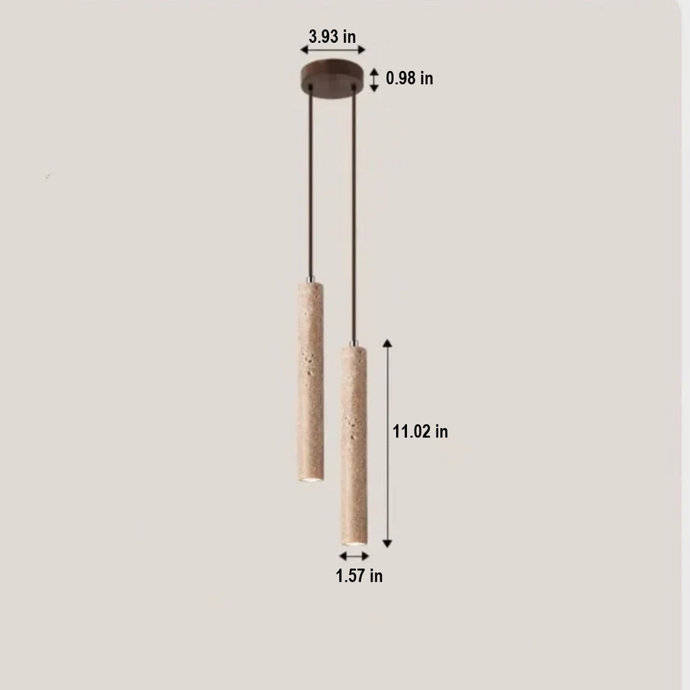 Minimalist Wabi-Sabi LED Chandelier in Travertine - LumoLine Modern Lighting Fixture
