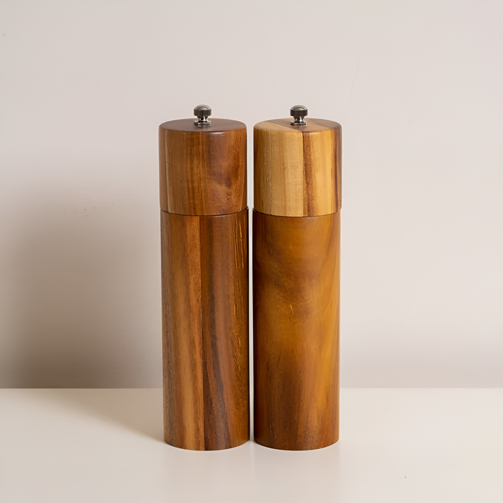 Elegant Minimalist Wooden Spice Grinders - Handcrafted, Adjustable Coarseness, Perfect for Kitchen & Dining