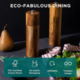 Elegant Minimalist Wooden Spice Grinders - Handcrafted, Adjustable Coarseness, Perfect for Kitchen & Dining